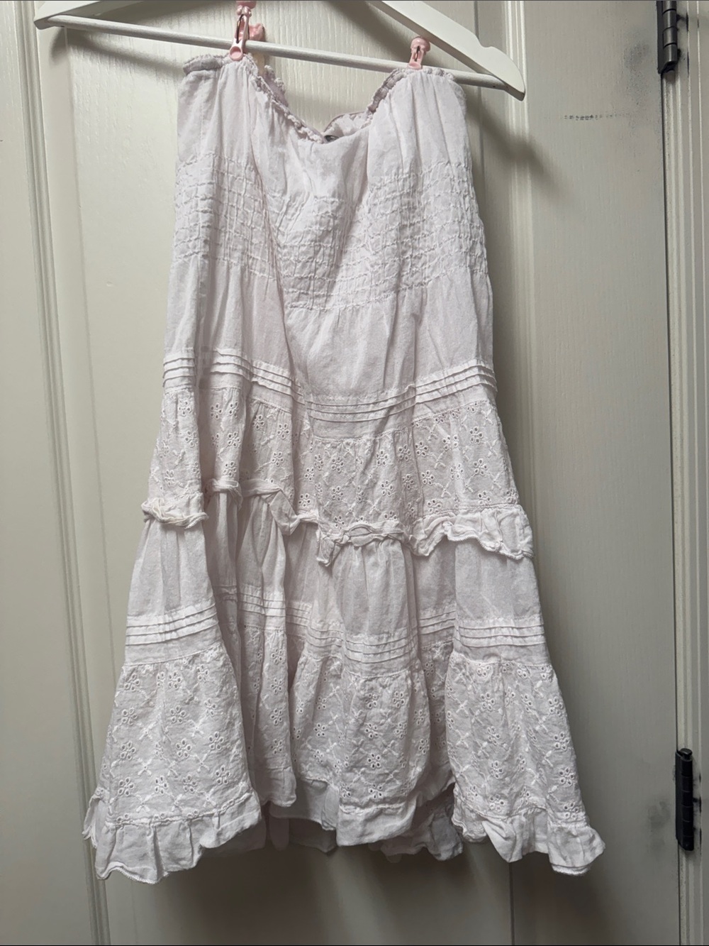 Charlotte Russe Light Pink Strapless Tiered Eyelet Dress - Picture 5 of 7